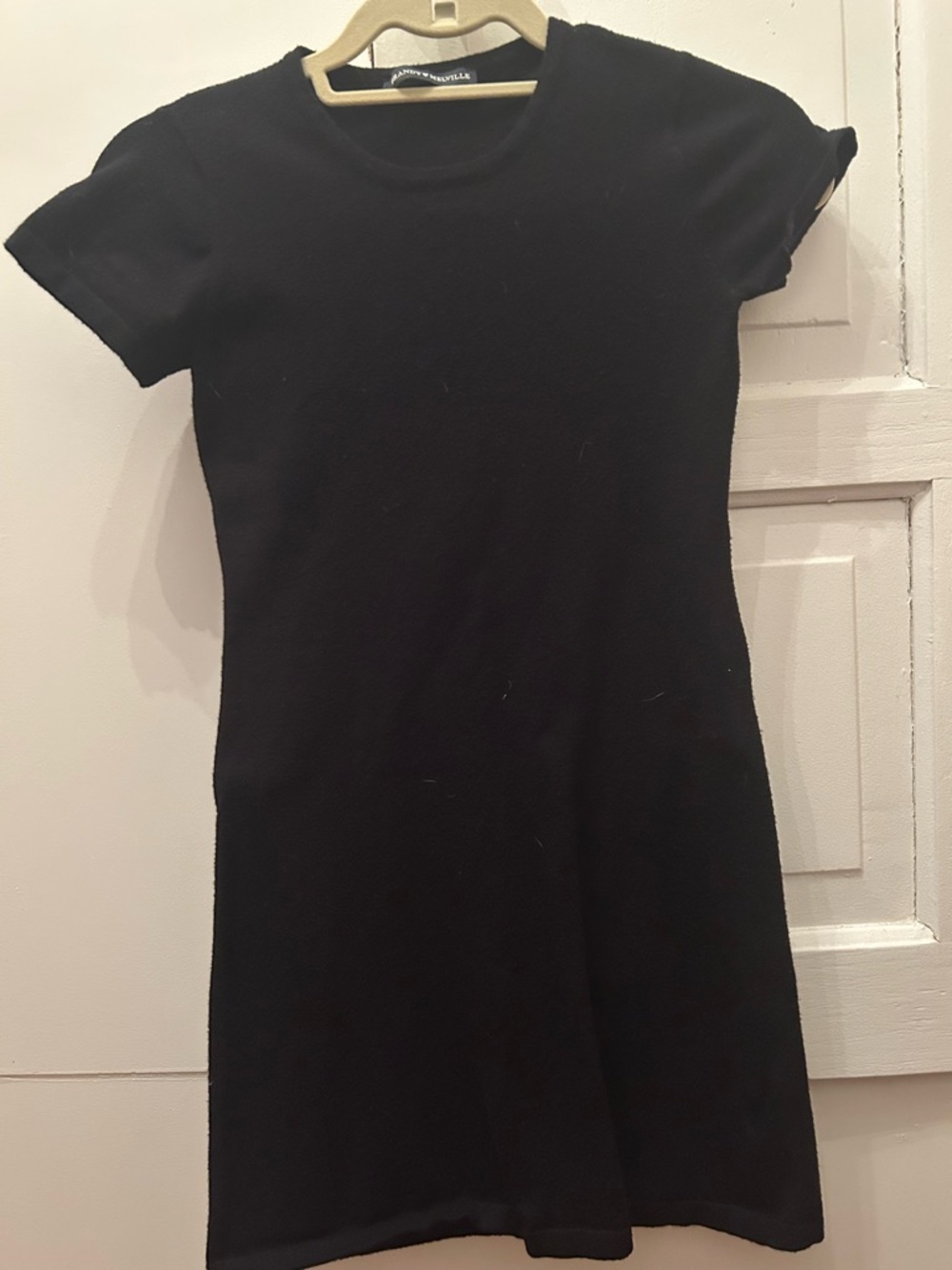 Brandy Melville Black Short-Sleeve Mini Dress